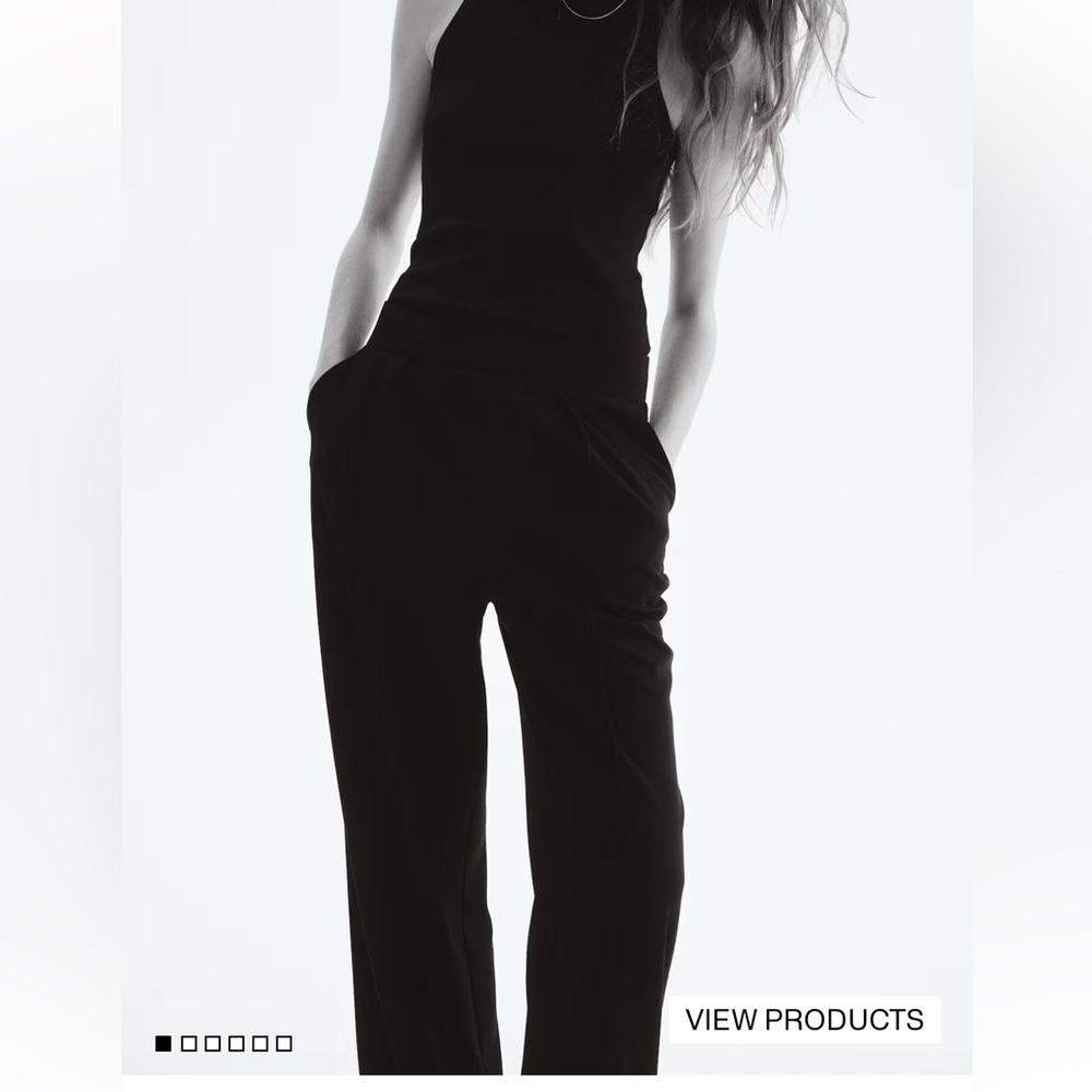 H&M Elegant Black Women's high waist dress pants size large